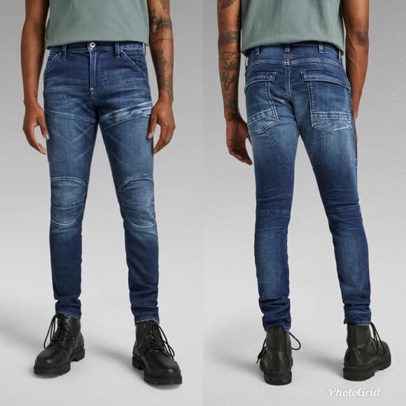 G-Star 5620 FLIGHTSUIT 3D SKINNY Jeans in Worn In Dusk Blue - Picture 1 of 11
